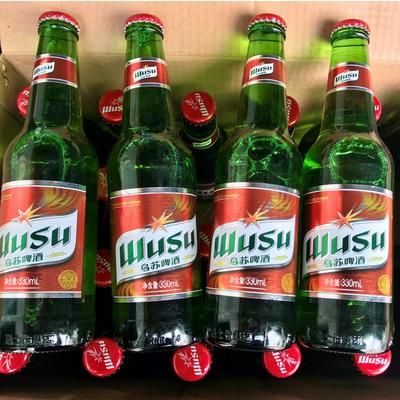 乌苏啤酒Wusu红色夺命小红乌苏玻璃瓶330ml*24瓶